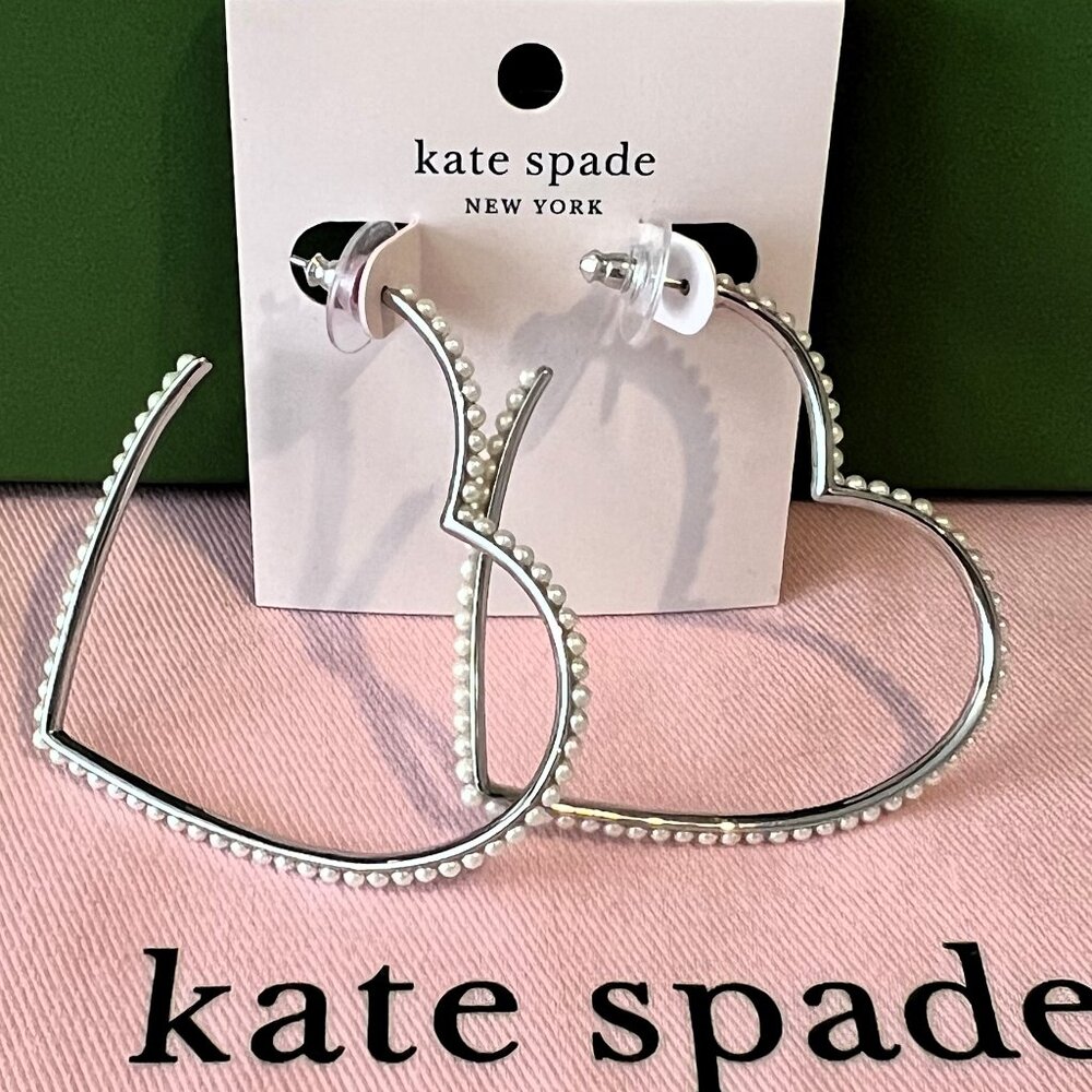 Kate Spade Shinning Spade Heart-Shaped Hoop Earrings